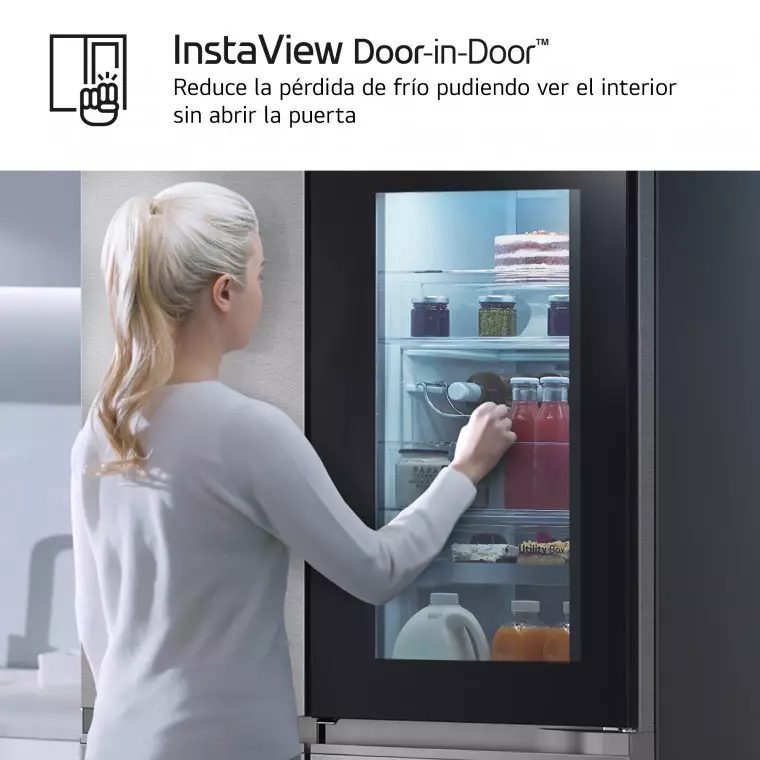 LG Outlet Frigorífico Side By side Serie 900, Instaview Door-In-Door, Acero texturizado antihuellas. D, 628 L, GSXE90MBAD.OUTLET